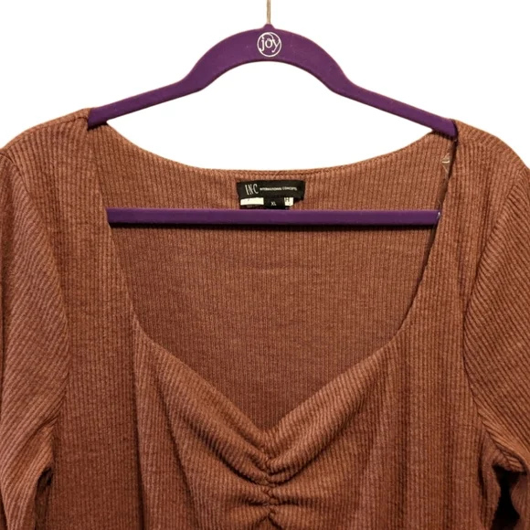 NWOT INC International Concepts Ribbed Sweetheart Sweater Midi Dress, Size XL - Picture 4 of 7